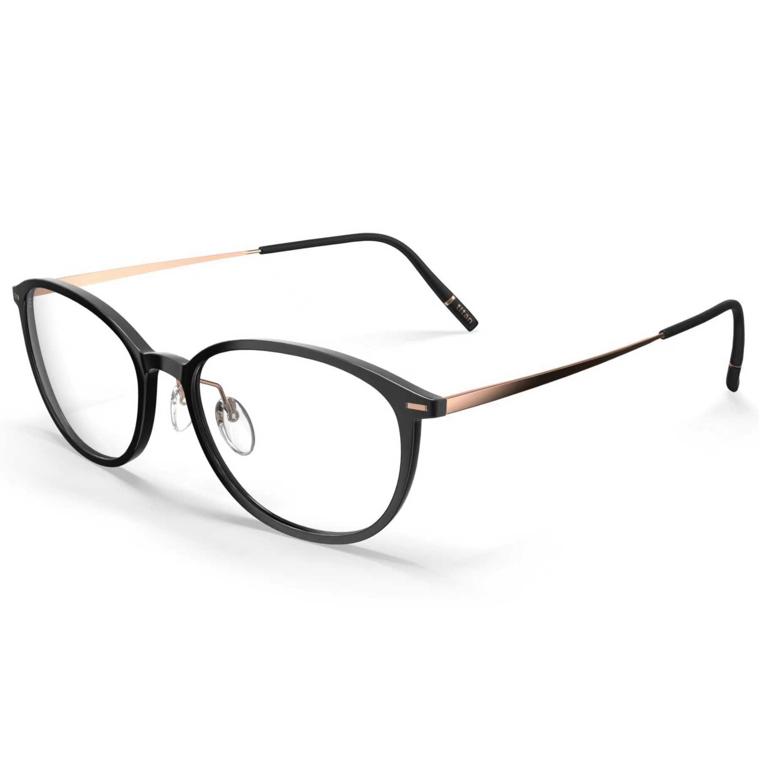 Silhouette-Fullrim-Mixed materials-亮黑色